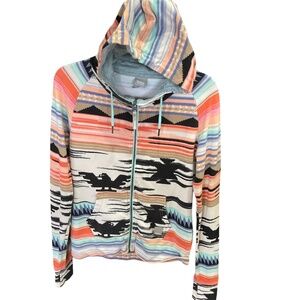 Bench Aztec Print Full Zip Up Sweatshirt Jacket Hoodie Medium Women Hoodie